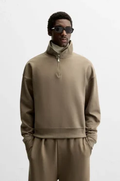 ZARA Fato De Treino|Sweatshirts^SWEAT TÉCNICA CONFORT Caqui-escuro