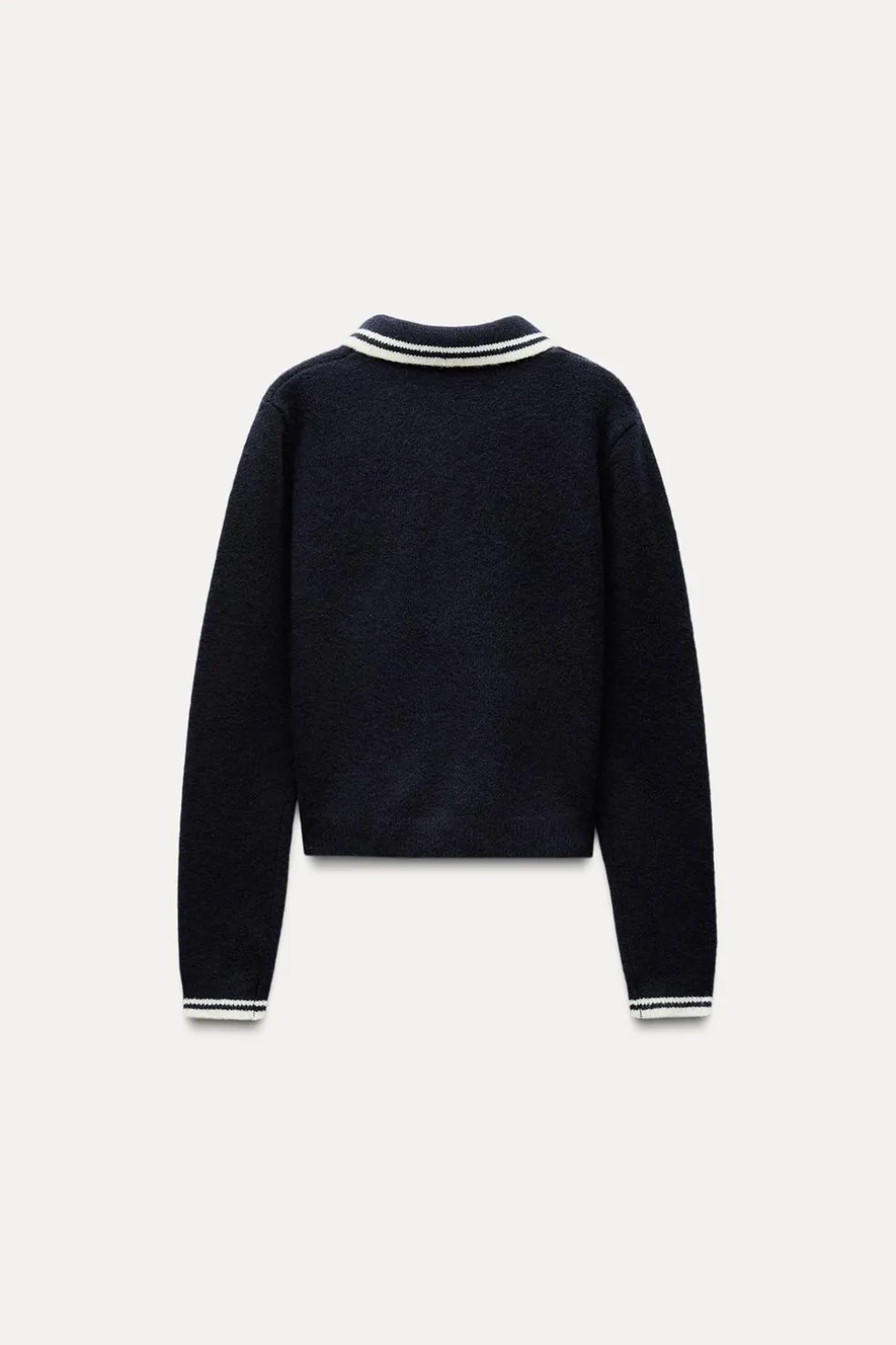 ZARA Winter Layersnew^SWEATER CAMISA POLO DE MALHA marinho