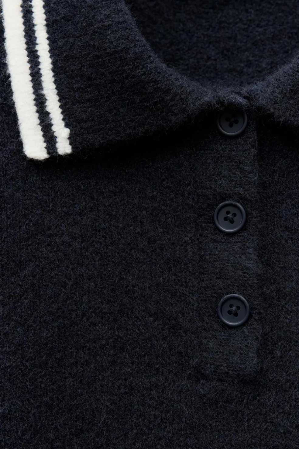 ZARA Winter Layersnew^SWEATER CAMISA POLO DE MALHA marinho