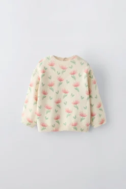 SWEATER ESTAMPADO FLORES-ZARA Sale