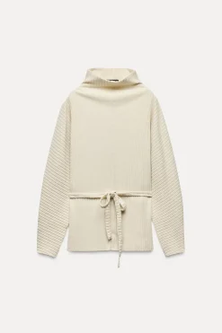 ZARA Tops / Bodies^SWEATER RIB SOFT COM LAÇO Cru