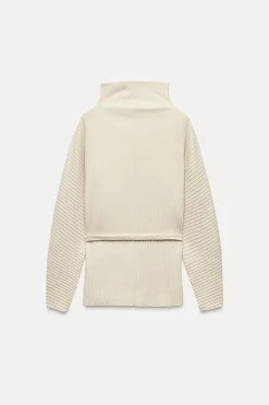 ZARA Tops / Bodies^SWEATER RIB SOFT COM LAÇO Cru