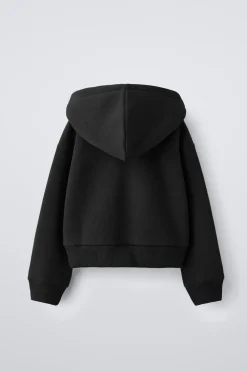 SWEATSHIRT CAPUZ FECHO DE CORRER-ZARA Sale