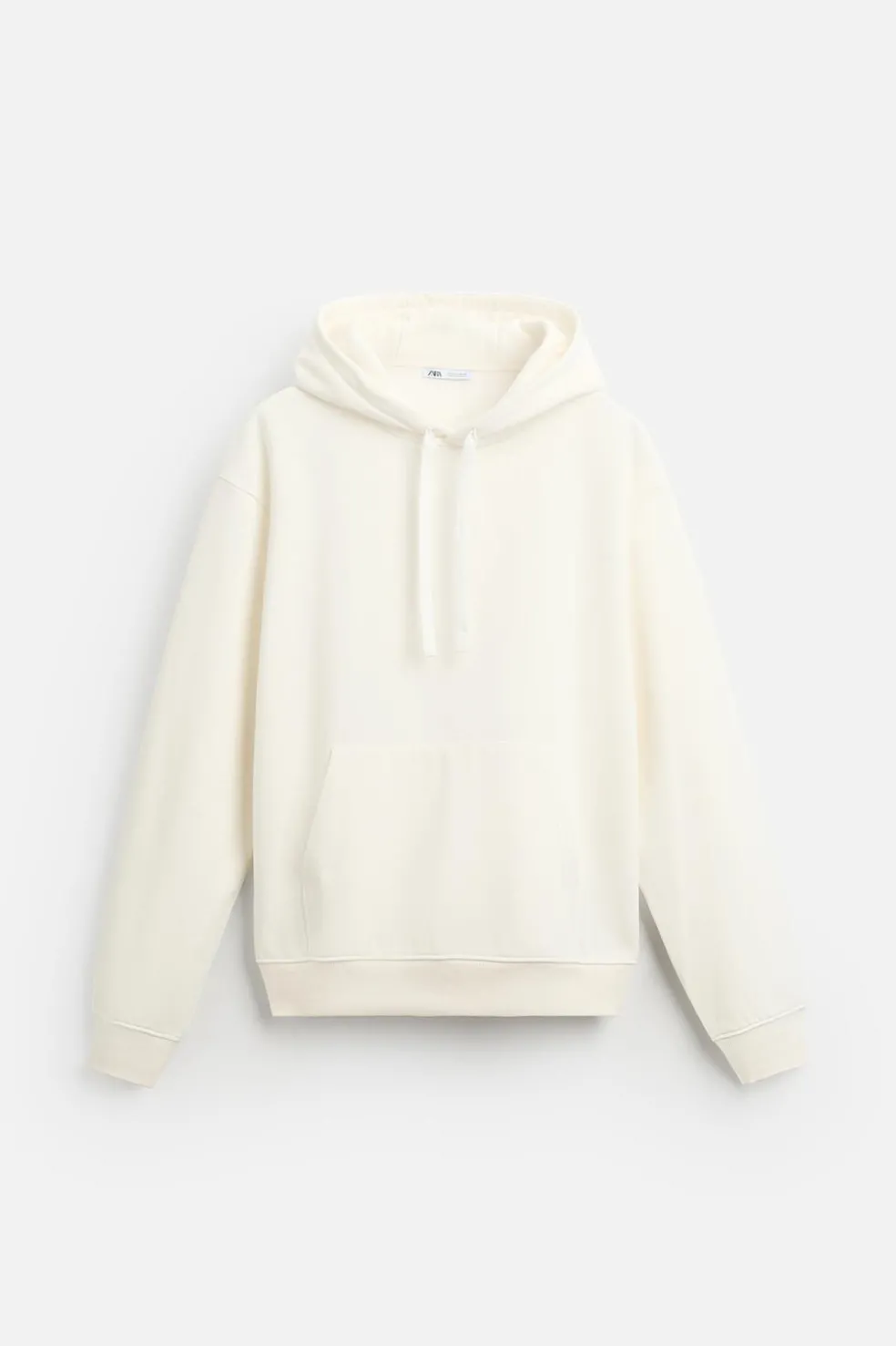 ZARA Vestuário De Inverno|Sweatshirts^SWEATSHIRT COM CAPUZ Branco-marfim
