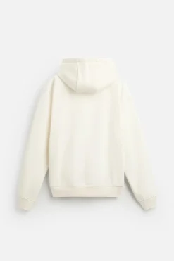 ZARA Vestuário De Inverno|Sweatshirts^SWEATSHIRT COM CAPUZ Branco-marfim