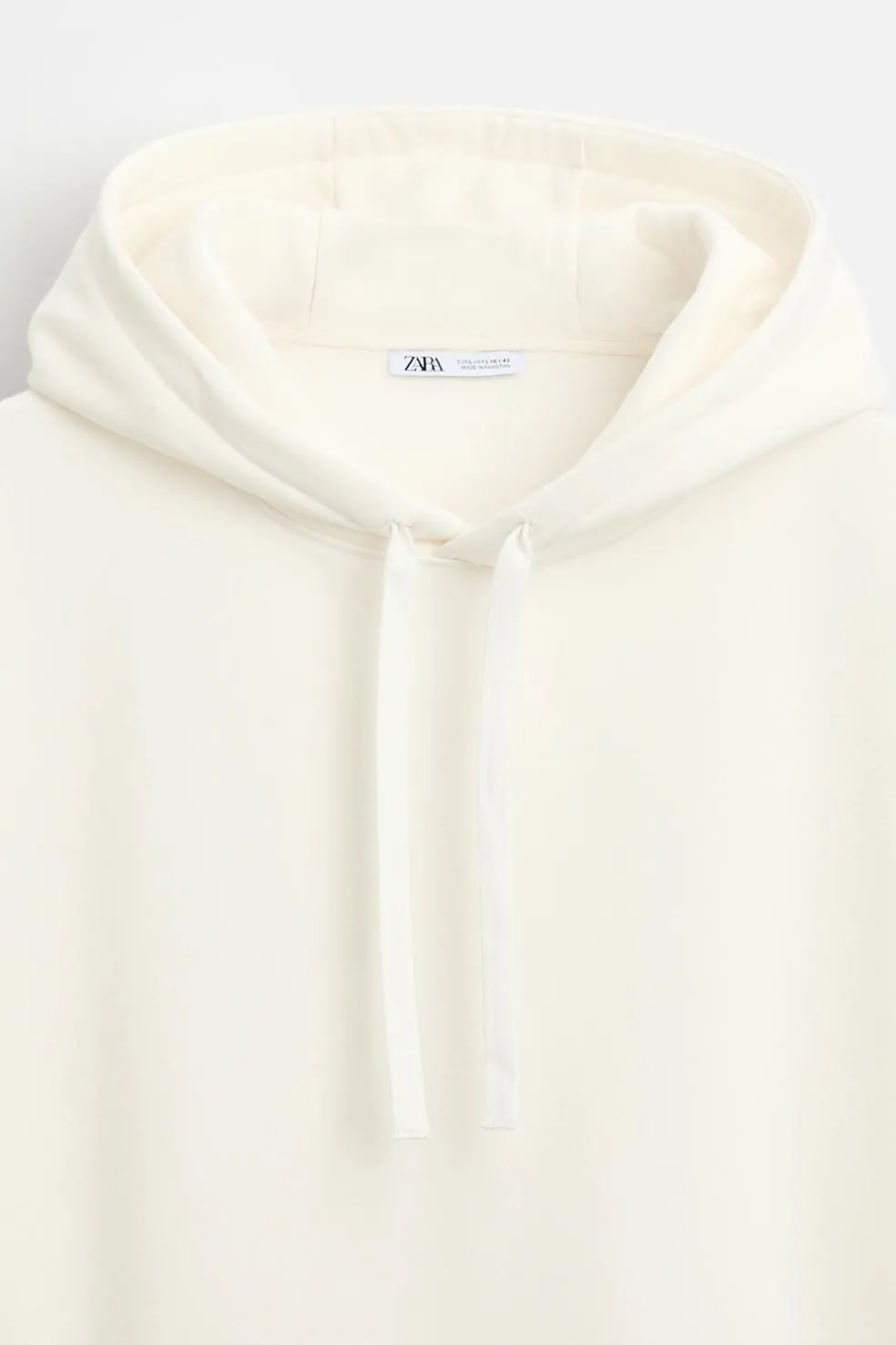 ZARA Vestuário De Inverno|Sweatshirts^SWEATSHIRT COM CAPUZ Branco-marfim