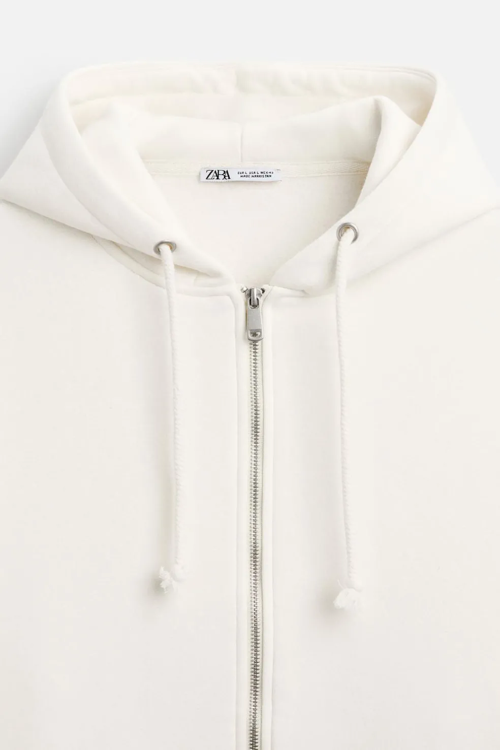 ZARA Vestuário De Inverno|Sweatshirts^SWEATSHIRT COM CAPUZ Branco-marfim