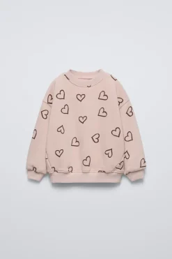 SWEATSHIRT COM CORAÇÕES-ZARA Discount