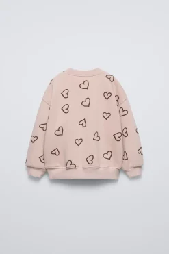 SWEATSHIRT COM CORAÇÕES-ZARA Discount