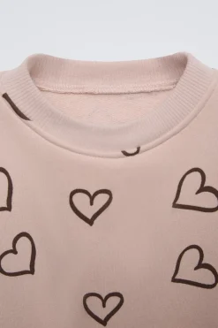 SWEATSHIRT COM CORAÇÕES-ZARA Discount
