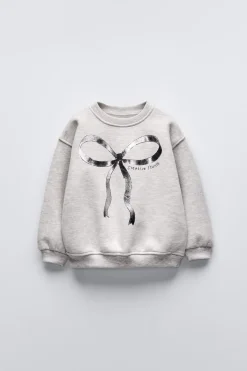SWEATSHIRT COM LAÇO METALIZADO-ZARA Store
