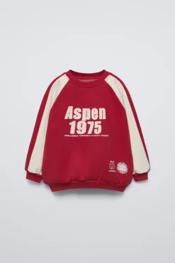 SWEATSHIRT COM MENSAGEM FLOCKED-ZARA Best Sale