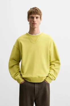 ZARA Camisola / Casacos|Sweatshirts^SWEATSHIRT COM REMENDO DE TEXTO Lima