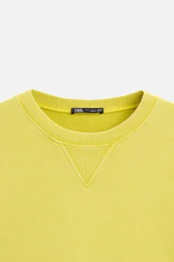 ZARA Camisola / Casacos|Sweatshirts^SWEATSHIRT COM REMENDO DE TEXTO Lima