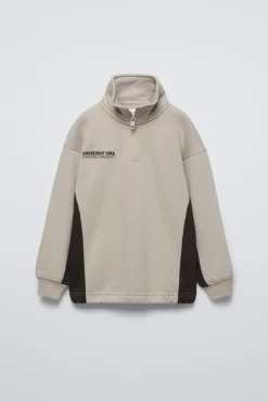 SWEATSHIRT COM TEXTO EM EFEITO RELEVO-ZARA Sale