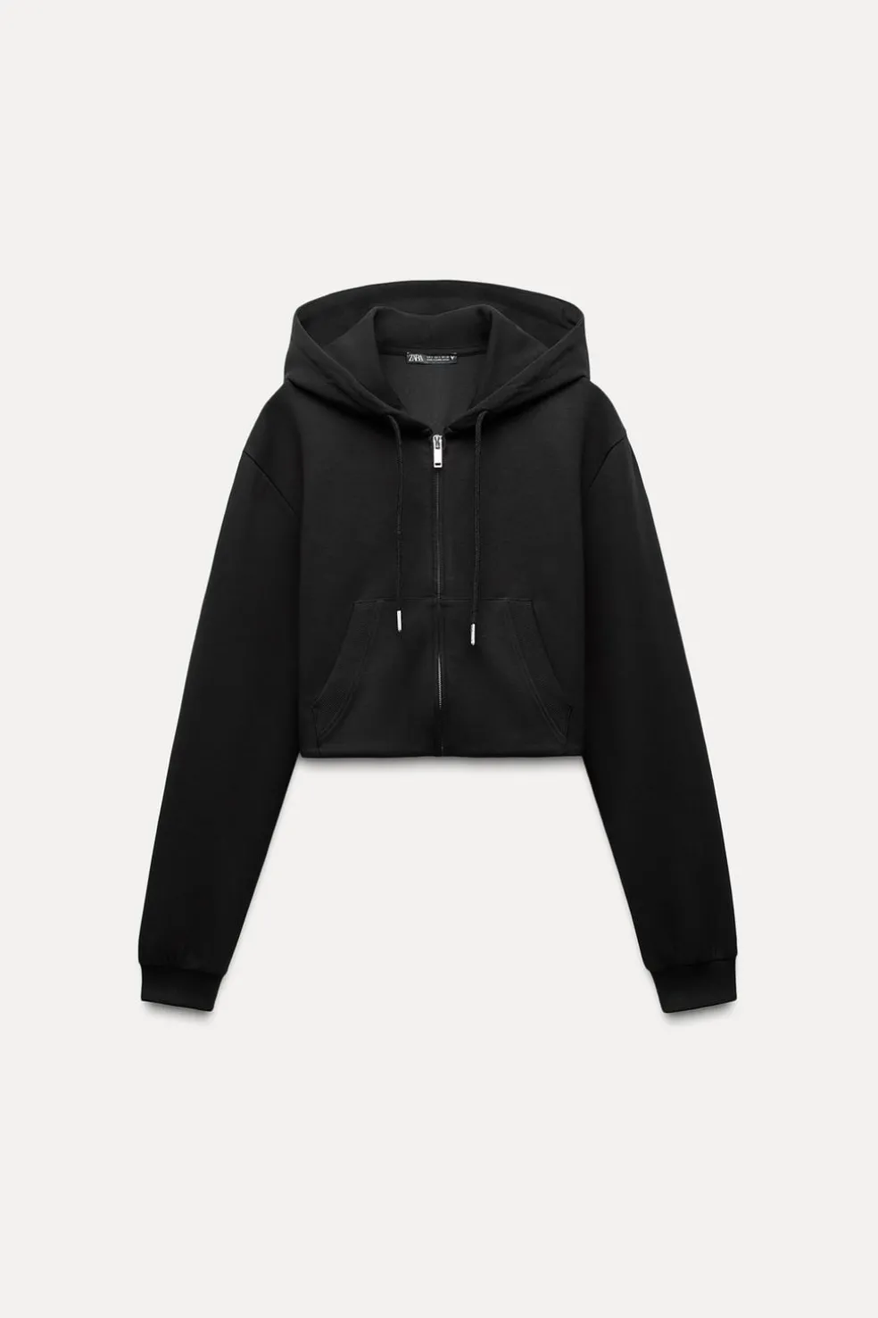 ZARA Winter Layersnew|Sweatshirts / Joggers^SWEATSHIRT CROPPED INTERLOCK Preto
