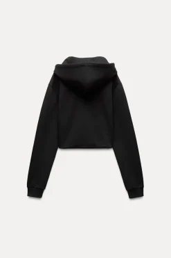 ZARA Winter Layersnew|Sweatshirts / Joggers^SWEATSHIRT CROPPED INTERLOCK Preto