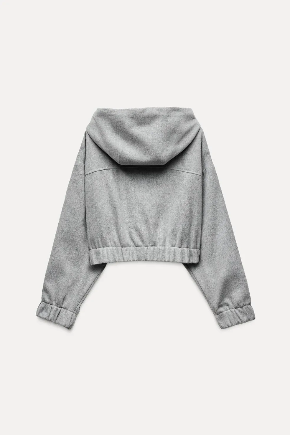 ZARA Winter Layersnew|Sweatshirts / Joggers^SWEATSHIRT CROPPED SOFT COM CAPUZ Cinzento-claro