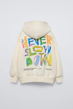 SWEATSHIRT DE CAPUZ COM MENSAGEM-ZARA Discount