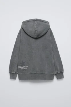 SWEATSHIRT DE CAPUZ COM MENSAGEM-ZARA Online
