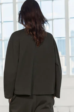 ZARA Winter Layersnew|Sweatshirts / Joggers^SWEATSHIRT DE FELPA COM ETIQUETA Castanho-escuro