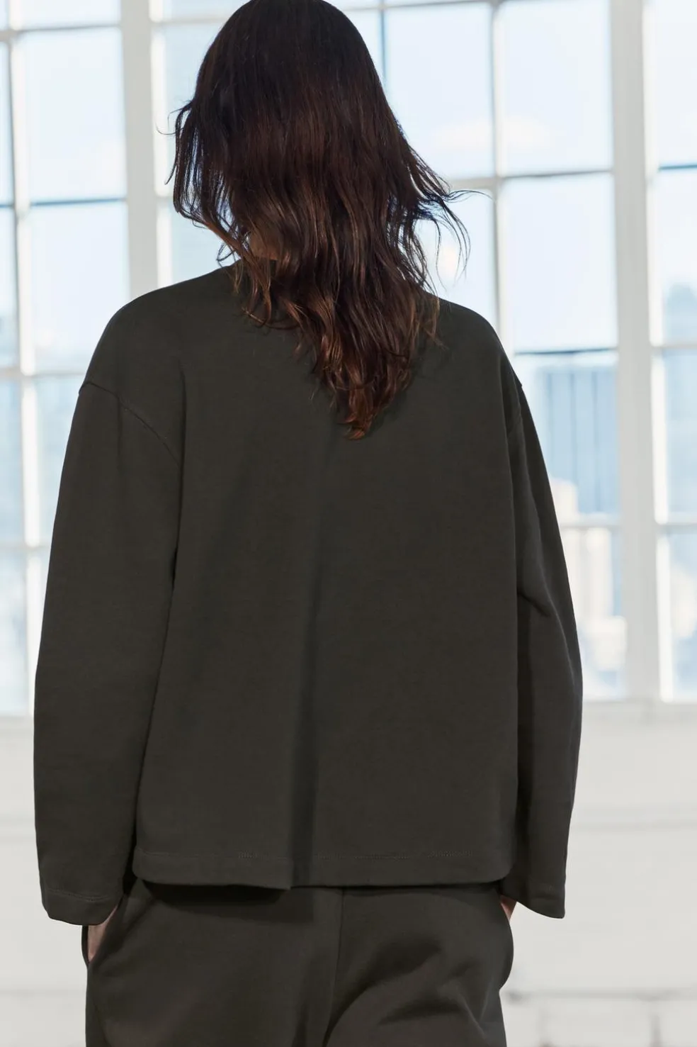 ZARA Winter Layersnew|Sweatshirts / Joggers^SWEATSHIRT DE FELPA COM ETIQUETA Castanho-escuro