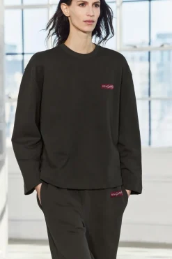 ZARA Winter Layersnew|Sweatshirts / Joggers^SWEATSHIRT DE FELPA COM ETIQUETA Castanho-escuro