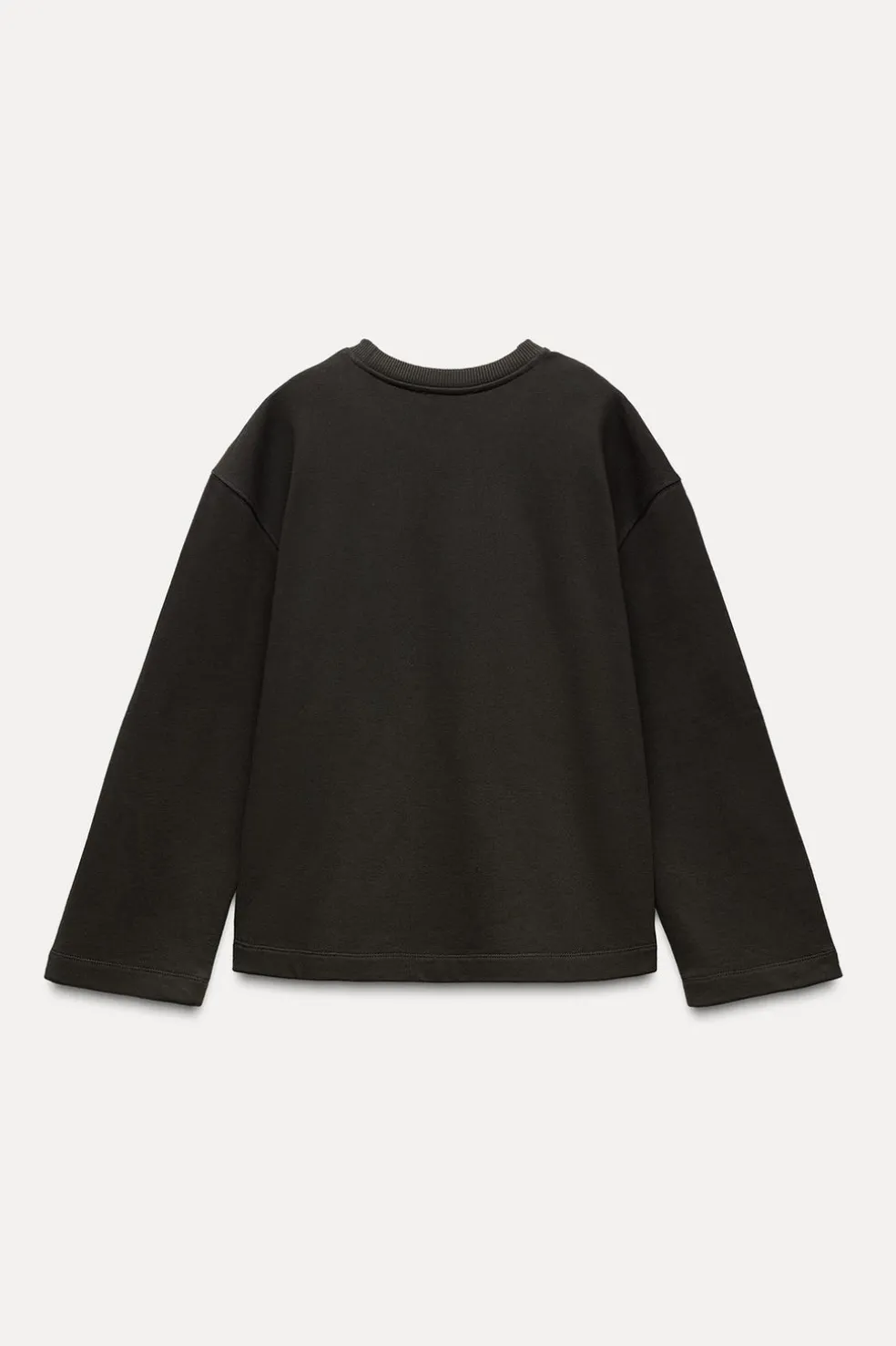 ZARA Winter Layersnew|Sweatshirts / Joggers^SWEATSHIRT DE FELPA COM ETIQUETA Castanho-escuro