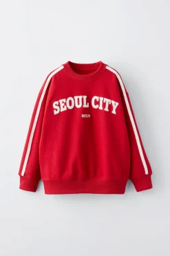 SWEATSHIRT DE FELPA COM TEXTO-ZARA Online
