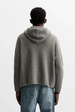 ZARA Camisola / Casacos|Sweatshirts^SWEATSHIRT DE MALHA COM LÃ Cinzento-vigoré