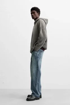 ZARA Camisola / Casacos|Sweatshirts^SWEATSHIRT DE MALHA COM LÃ Cinzento-vigoré