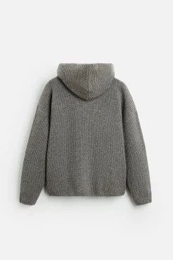ZARA Camisola / Casacos|Sweatshirts^SWEATSHIRT DE MALHA COM LÃ Cinzento-vigoré