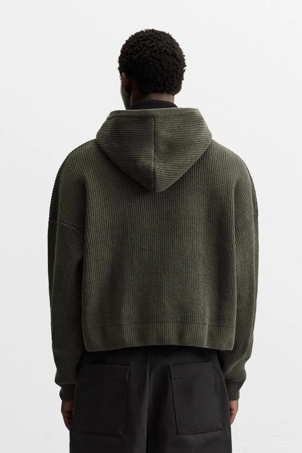 ZARA Camisola / Casacos|Sweatshirts^SWEATSHIRT DE MALHA COM TEXTURA ESTRUTURADA Caqui-escuro