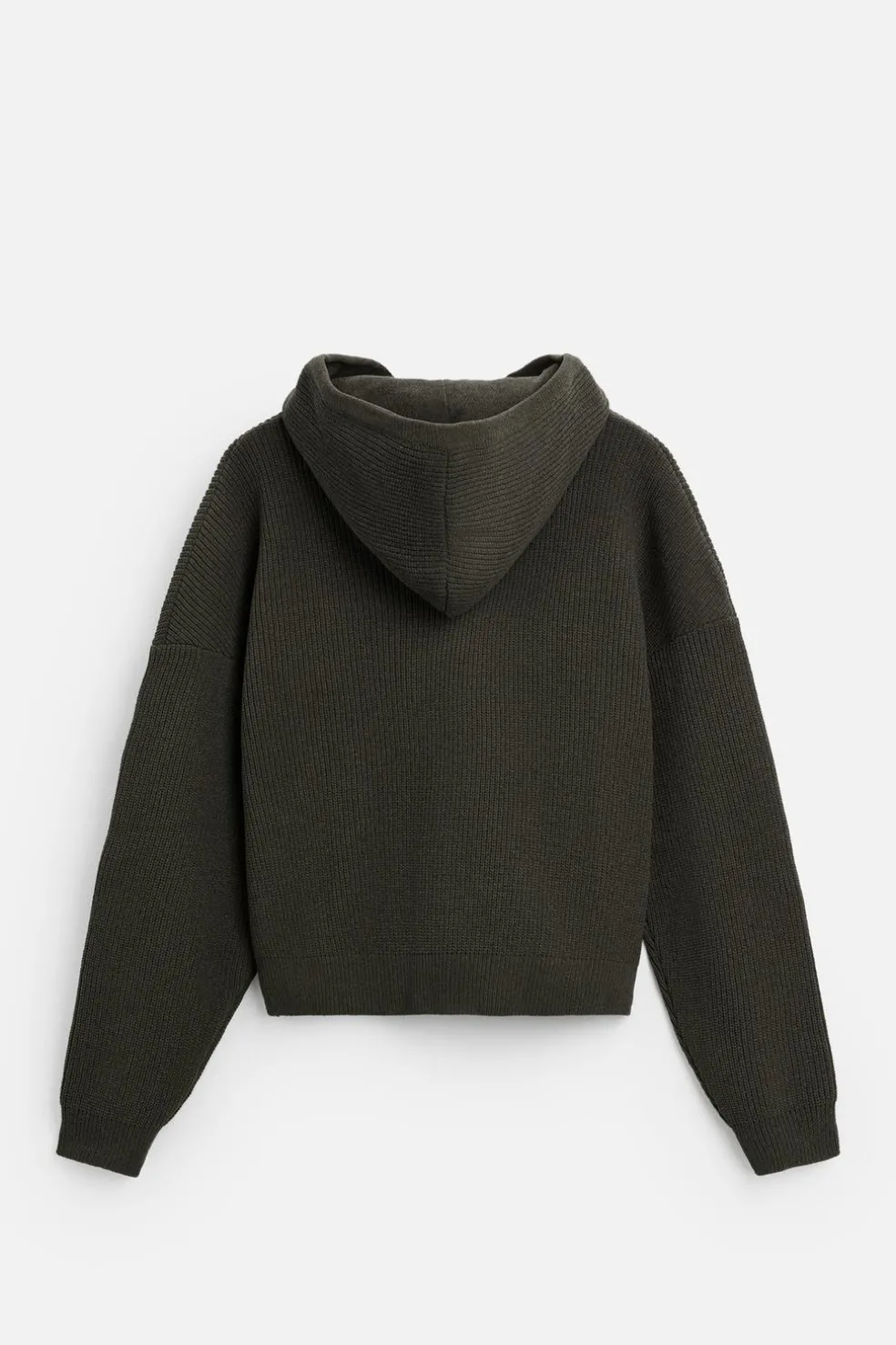ZARA Camisola / Casacos|Sweatshirts^SWEATSHIRT DE MALHA COM TEXTURA ESTRUTURADA Caqui-escuro