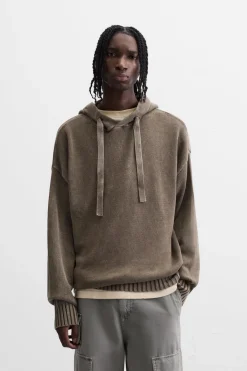 ZARA Camisola / Casacos|Sweatshirts^SWEATSHIRT DE MALHA LAVADA Chocolate