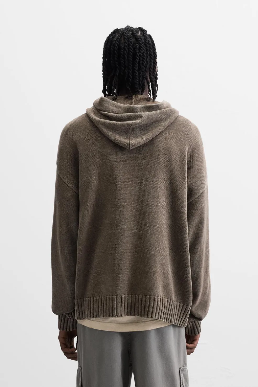 ZARA Camisola / Casacos|Sweatshirts^SWEATSHIRT DE MALHA LAVADA Chocolate