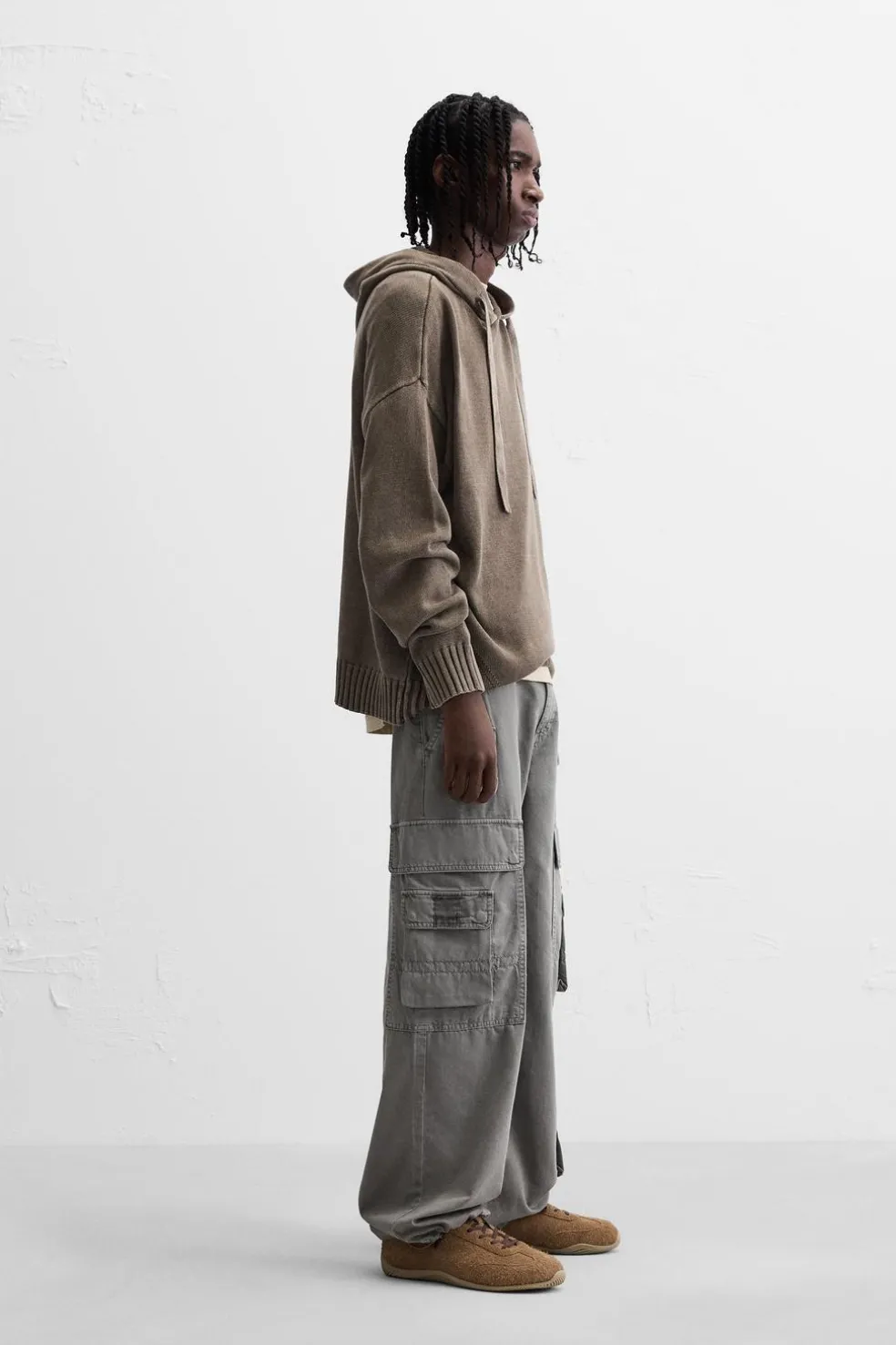 ZARA Camisola / Casacos|Sweatshirts^SWEATSHIRT DE MALHA LAVADA Chocolate