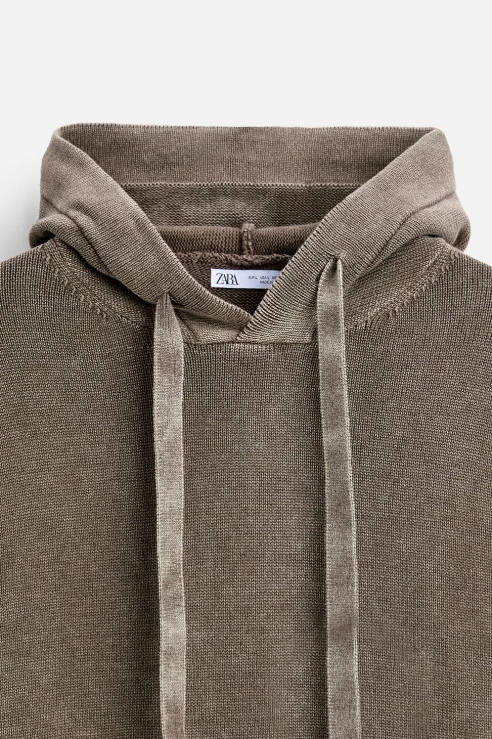 ZARA Camisola / Casacos|Sweatshirts^SWEATSHIRT DE MALHA LAVADA Chocolate