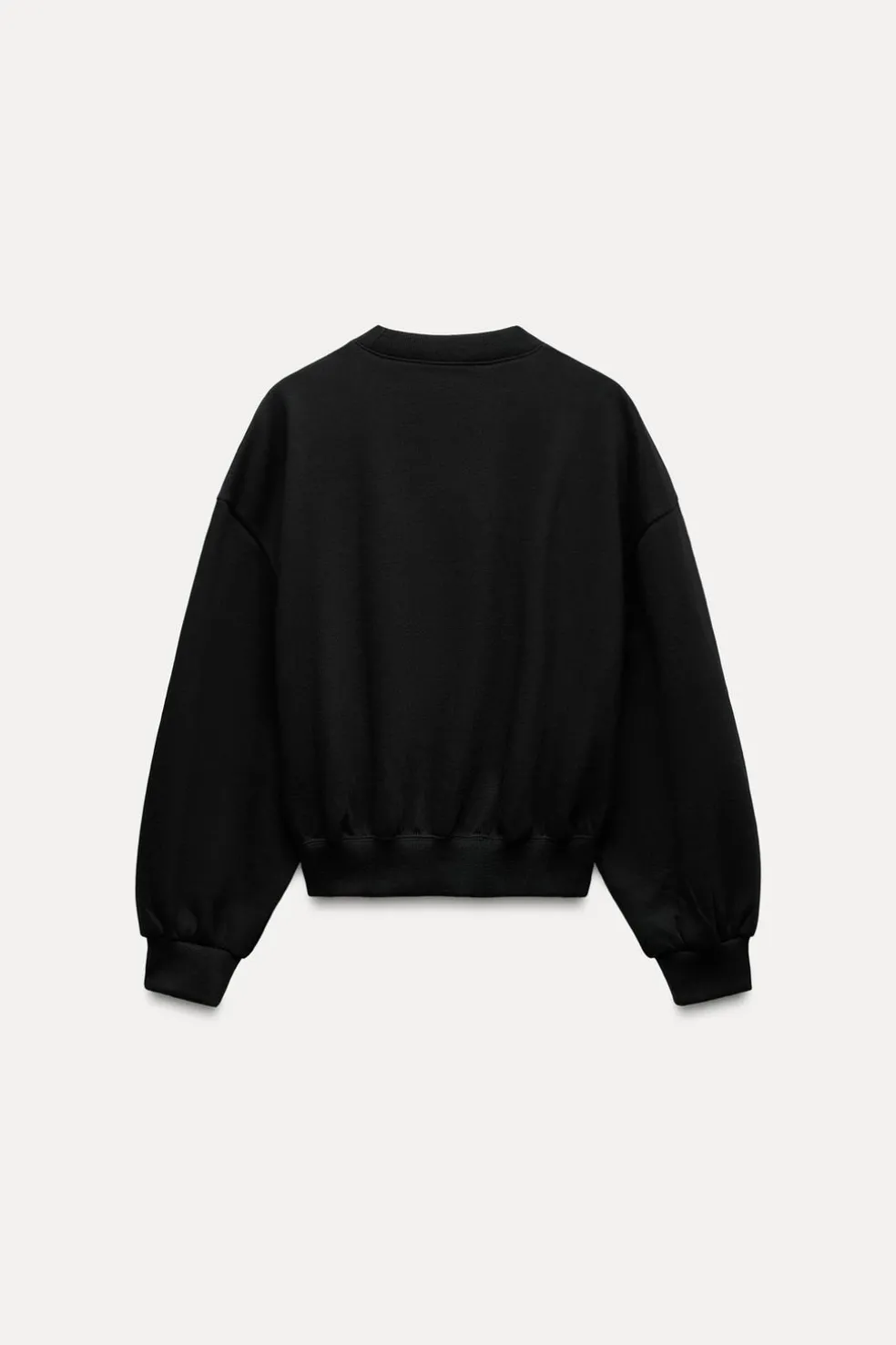 ZARA Winter Layersnew|Sweatshirts / Joggers^SWEATSHIRT EM FELPA BÁSICA Preto