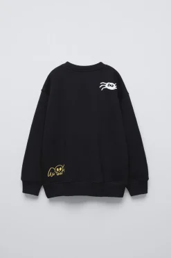 SWEATSHIRT ESTAMPADO CAVEIRA E ESQUELETO-ZARA Sale