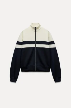 ZARA Winter Layersnew|Blusões^SWEATSHIRT FECHO DE CORRER Azul-marinho