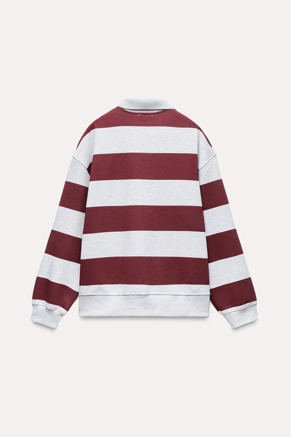 ZARA Winter Layersnew|Sweatshirts / Joggers^SWEATSHIRT GOLA DE POLO UNIVERSITÁRIA Borgonha