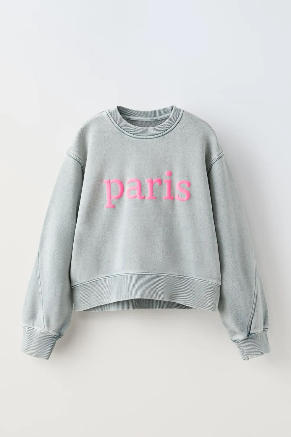 SWEATSHIRT LAVADA COM MENSAGEM-ZARA Sale