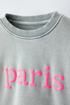 SWEATSHIRT LAVADA COM MENSAGEM-ZARA Sale