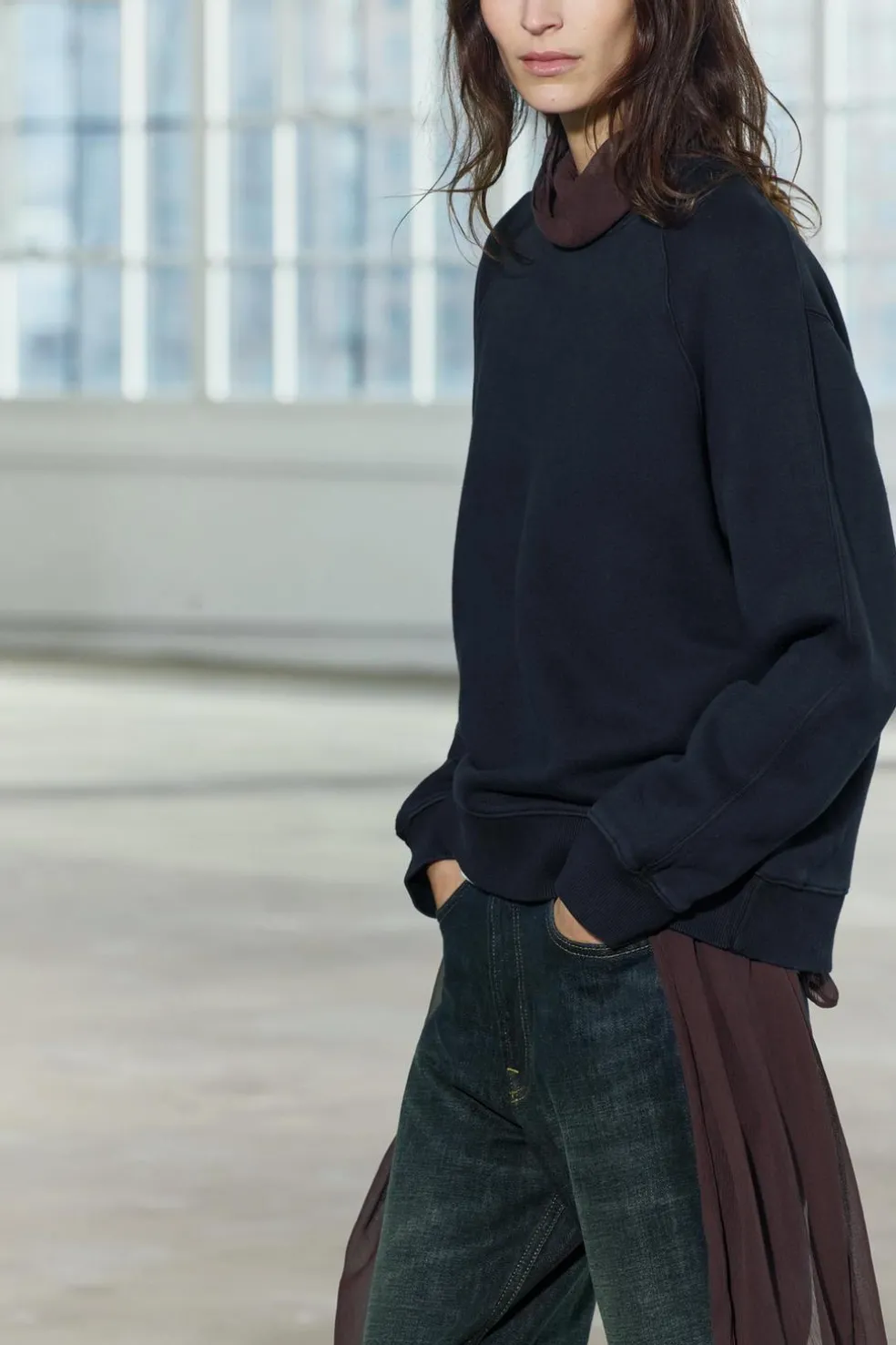 ZARA Winter Layersnew|Sweatshirts / Joggers^SWEATSHIRT LAVADA OVERSIZE Azul-marinho
