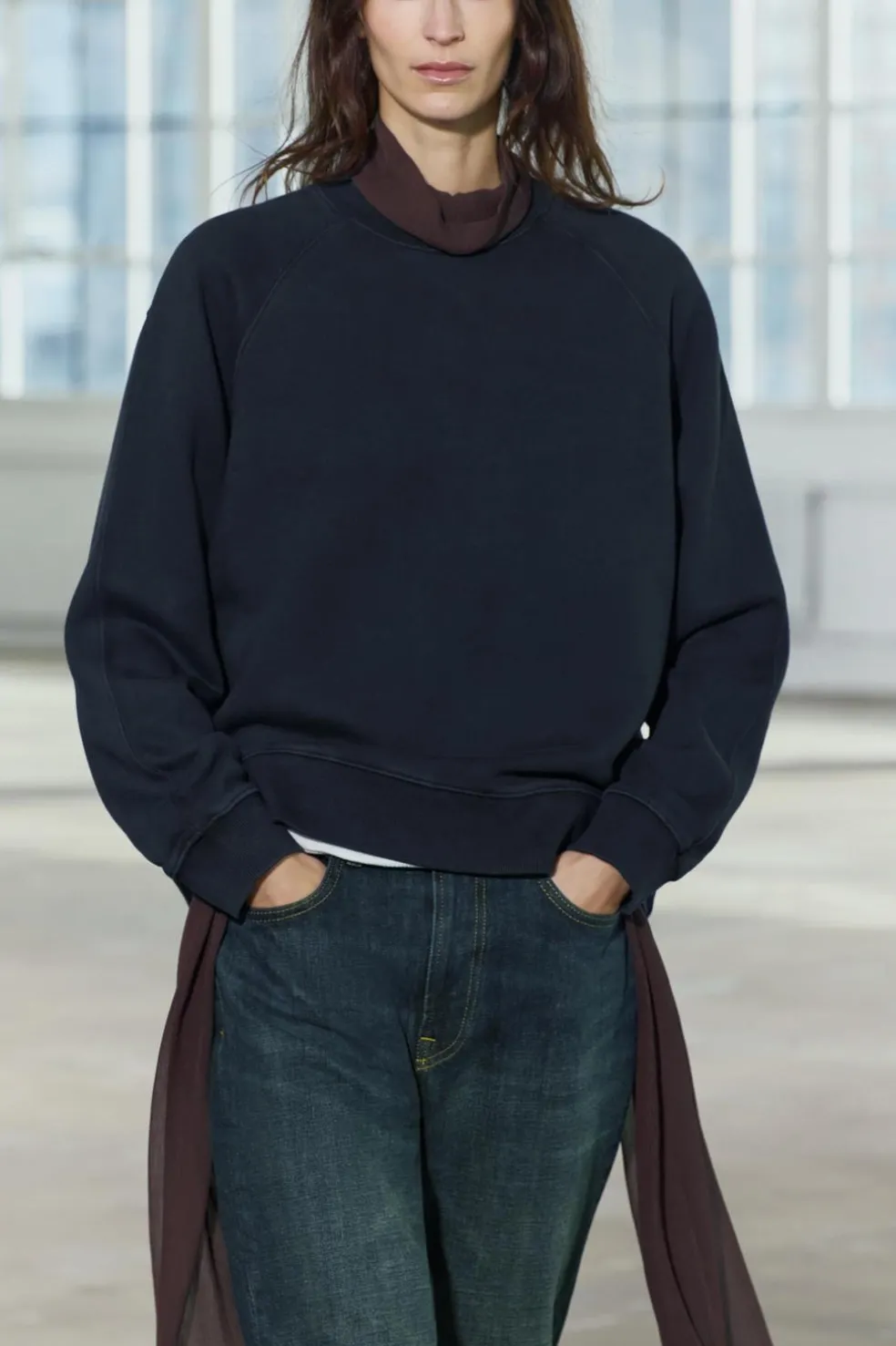 ZARA Winter Layersnew|Sweatshirts / Joggers^SWEATSHIRT LAVADA OVERSIZE Azul-marinho