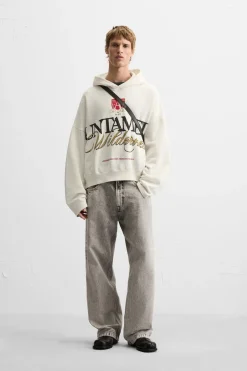 ZARA Sweatshirts^SWEATSHIRT MENSAGEM ESTAMPADA Cru