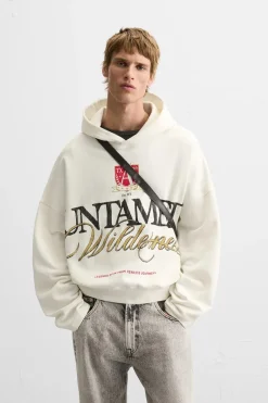ZARA Sweatshirts^SWEATSHIRT MENSAGEM ESTAMPADA Cru