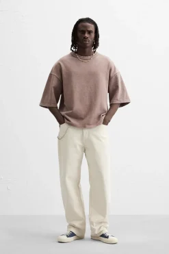 ZARA Sweatshirts^SWEATSHIRT OVERSIZE COM LAVAGEM Avermelhado