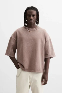 ZARA Sweatshirts^SWEATSHIRT OVERSIZE COM LAVAGEM Avermelhado